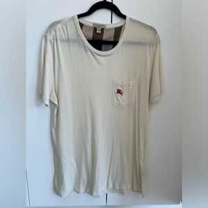 Burberry Beige Cotton Logo T-Shirt